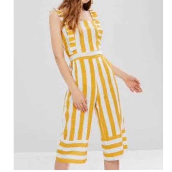 Pants - NWT Candy Striper Cropped Overall Jumpsuit